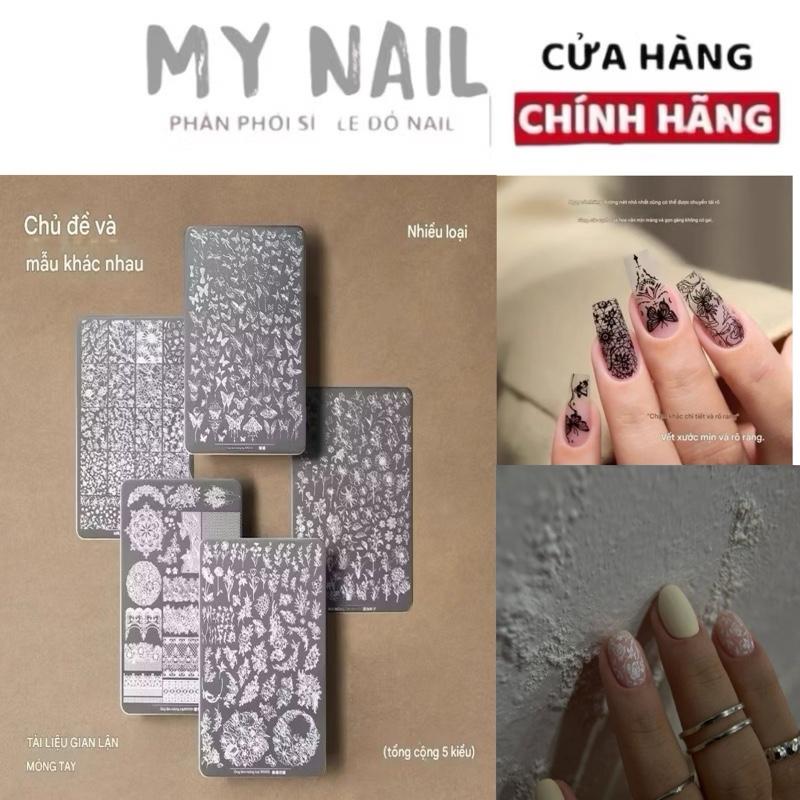 Khuôn in MR Nail chính hãng , khuôn in nail gấm họa tiết tấm thép trang trí móng tay Làm Nail