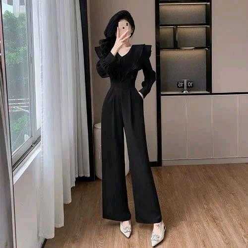 quan dai J1327 Jumpsuit  thiết kế phối bèo tay dài cổ tim tiểu thư cao cấp dobo set đồ sasuke jum nữ đi biển 3