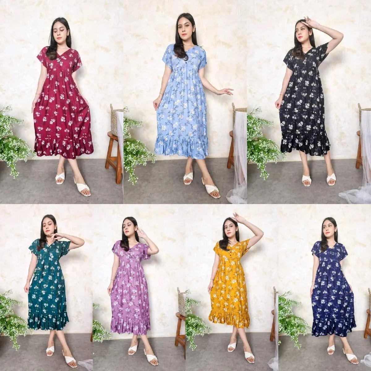 Daster aulia motif bungaa