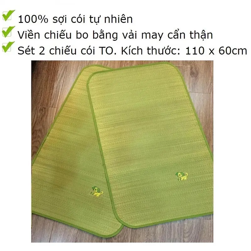 [Cói Đẹp]Chiếu Cói Mát Mùa Hè Cho Bé 2 Size To Và Nhỏ 5