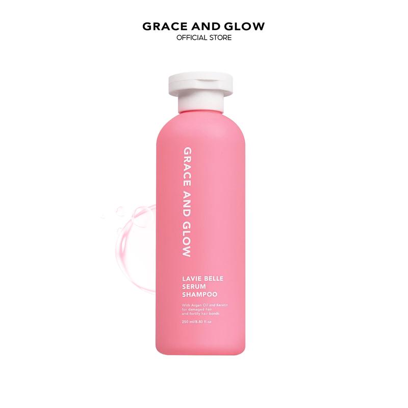 Dầu gội tinh chất Grace and Glow Lavie Belle với dầu argan và Keratin 250ml Dưỡng Tóc
