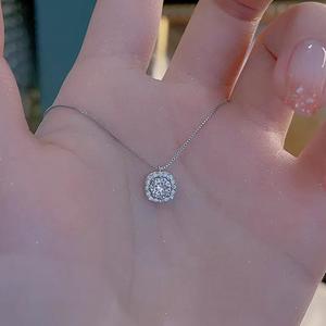 สร้อยคอเพชรสี่เหลี่ยมเล็กสำหรับผู้หญิง ราคาไม่แพง ดีไซน์เฉพาะ โซ่สี่เหลี่ยม อินเทรนด์และเรียบง่าย มาใหม่ในปี 2023 จี้