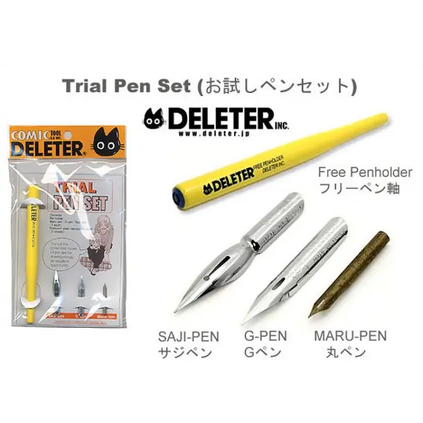 Deleter Trial Pen Set Nib Comic Drawing Manga Dip Pen Holder Mapping Pen 2