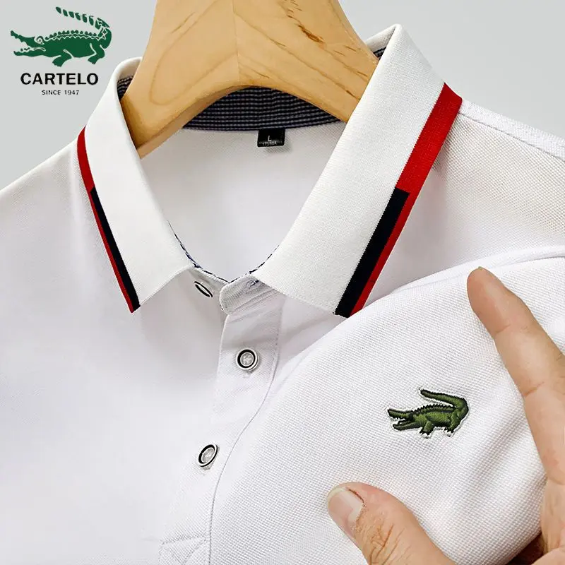 Áo Polo Nam, Cá Sấu Cadilla, Dáng Rộng Vừa Vặn, Thêu, Phong Cách Paul, Thường Ngày, Hợp Xu hướng Mùa Hè, ngắn Tay, Áo Thun Dễ Phối Đồ, Cổ Bẻ Áo, Áo Sơ Mi