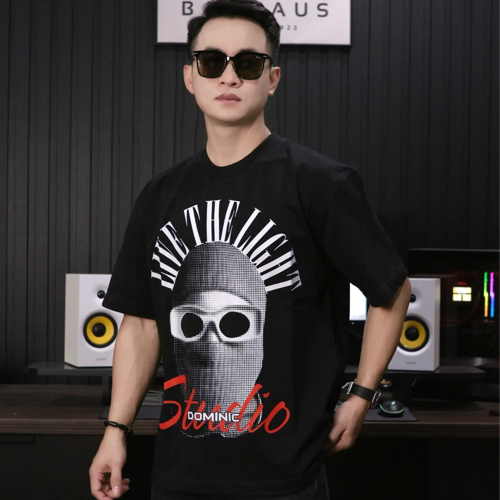 Áo thun Nam Nữ "LIVE THE LIGHT" , Áo Phông unisex nam nữ form rộng, Cotton cao cấp thấm hút mồ hôi  x dominic