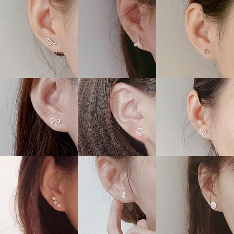 Hoa Tai Thời Trang Hàn Quốc, Thiết Kế Hình Sừng Mini, Hoa Nhỏ Ba, Nàng Tiên Cá, Nai Sừng Tấm Và Cây Tài Lộc, Hoa Tai Ngọt Ngào Và Tươi Mới, Hoa Tai Ngôi Sao Và Mặt Trăng, Đơn Giản Và Thanh Lịch 5