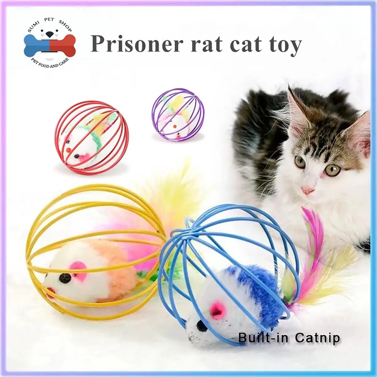 Pet Toys Cat Toy False Mouse in Rat Cage Ball For Pet Cat Kitten Gift Cat Toy for kitten