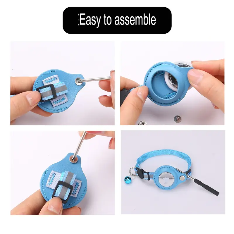 Cat Collar Pet Strap Case Airtag Cover Kalung Pengenal Aksesoris Peliharaan Kucing Lonceng Kerah Reklektif Anabul Bahan Nilon Anti Hilang 6