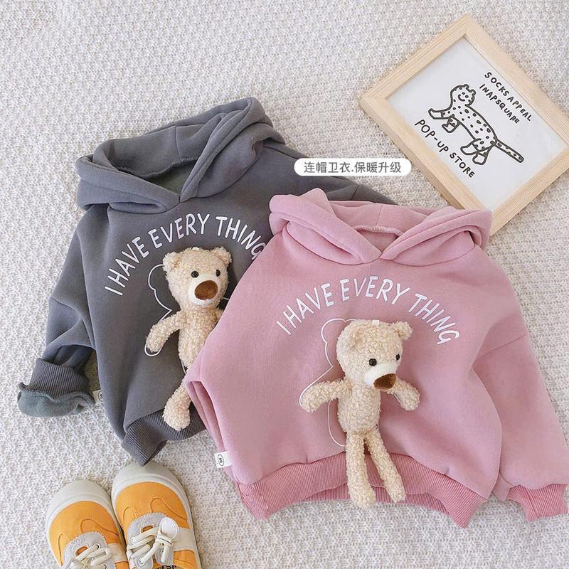  ÁO HOODIE NỈ BÔNG GẤU EVERY THING 2 MÀU CHO BÉ 8-15KG 