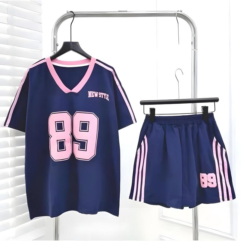 Đồ Bộ Đùi Nữ Cotton Kèm Áo Form Rộng In Hình Dễ thương Women Top Kem B2 6