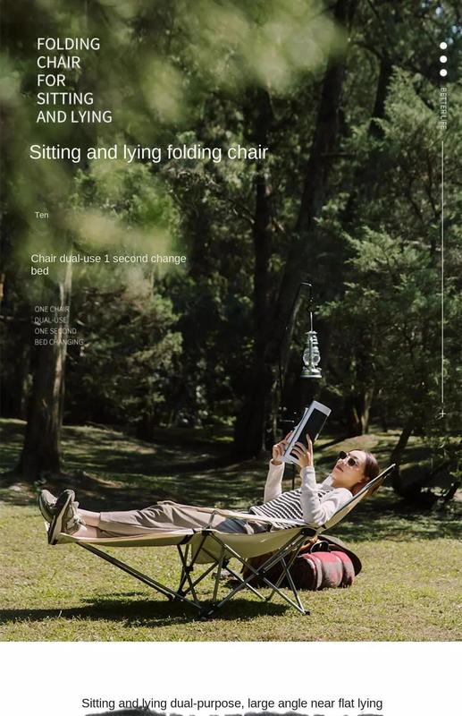 Product Introduction of Outdoor Folding Chair Portable Adjustable Recliner 2 In 1 with Removable Footrest for Camping Fishing Picnic Patio 1