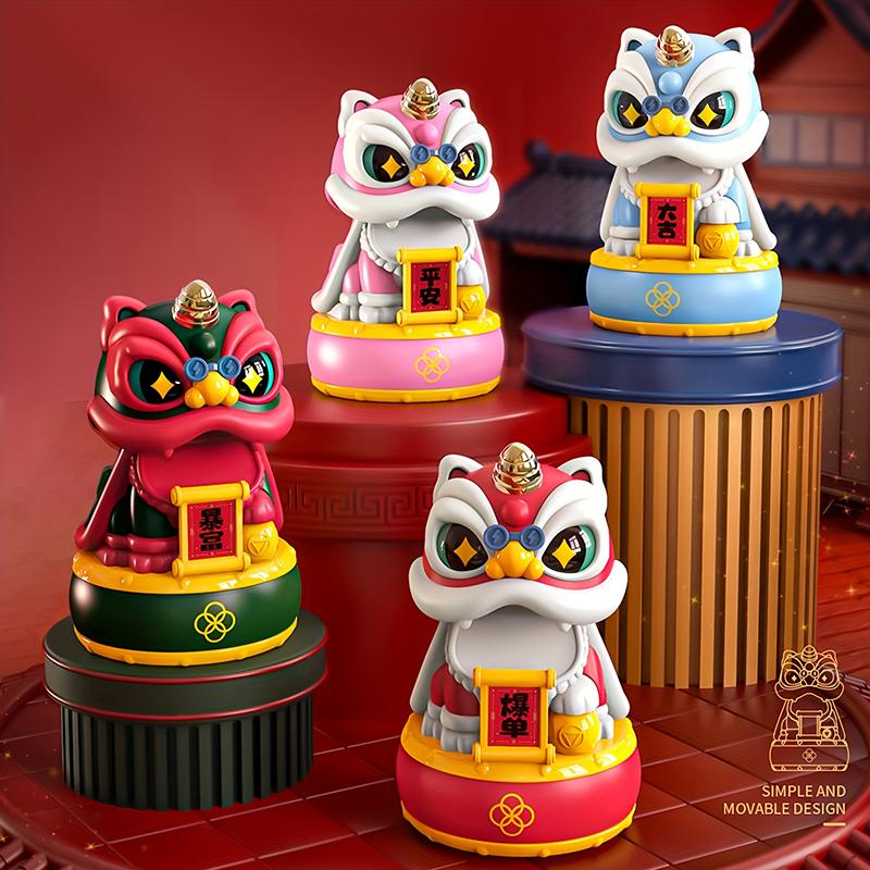 Product Introduction of Mascot Ornament Chinese Style Lucky Dancing Lion Model Solar Powered Home Decoration Holiday Gifts Bring Wealth Good Fortune Electronic Plastic 17