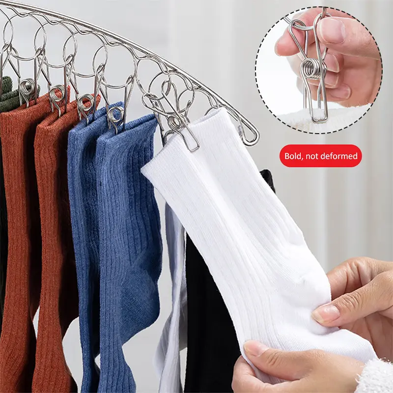 Móc treo quần áo gia dụng đa năng Móc phơi giày chống rơi nội và ngoài gió Móc treo Inox quần áo em bé, khăn tay, đồ lót 2