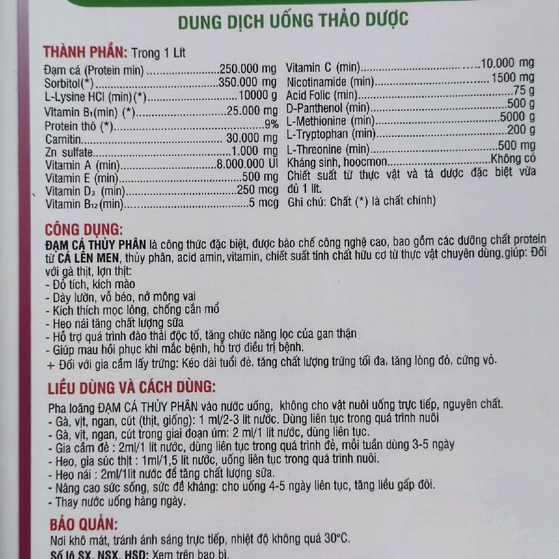 Đạm cá thủy phân (1Lít) được chiếc xuất từ dịch cá, acid amin, vitamin, chất hữu cơ 2