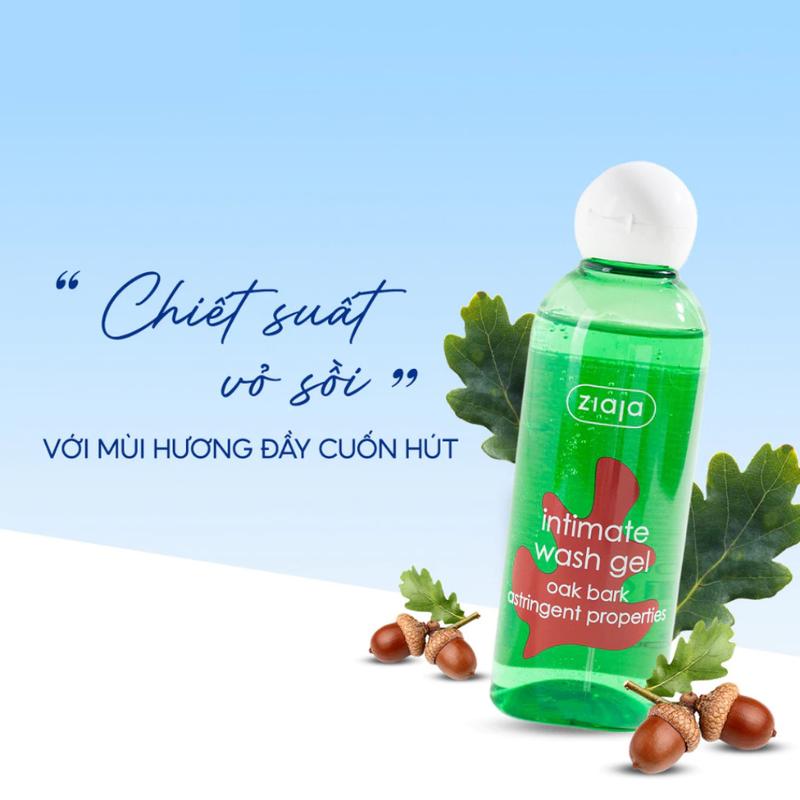 Dung dịch vệ sinh phụ nữ Intimate Ziaja Vỏ sồi giúp cân bằng độ pH tự nhiên, dưỡng ẩm sâu, làm dịu nhẹ, se khít, chai 200ml 7