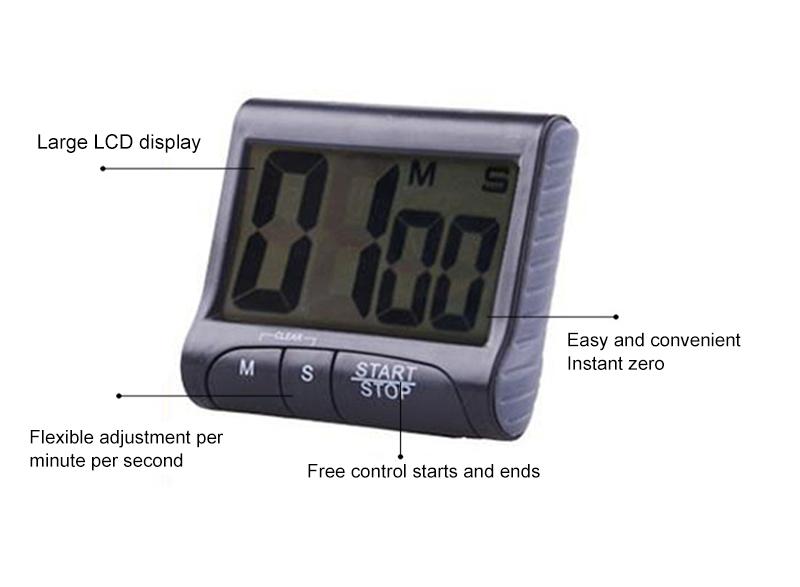 Product Introduction of Large Screen Display Electronic Timer Kitchen Cooking Reminder Alarm Clock with Magnetic Stand 23