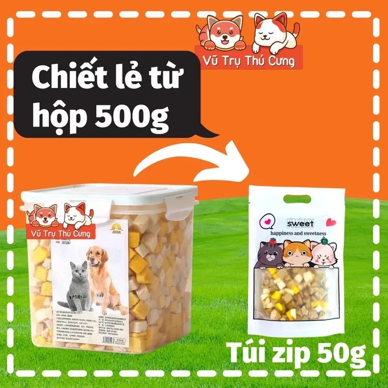 Snack Thịt Gà Sấy, Cá Sấy dinh dưỡng Cho Chó Mèo 7