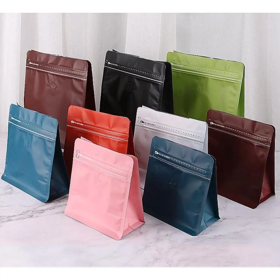เก็บเงินปลายทาง. ถุงฟอยด์ใส่กาแฟคั่วบด ซิปล็อคแบบมีวาล์ว ขนาด 250-500 กรัม (แพ็ค 5-20 ชิ้น)**ใช้คู่กับเครื่องซีลความร้อน**