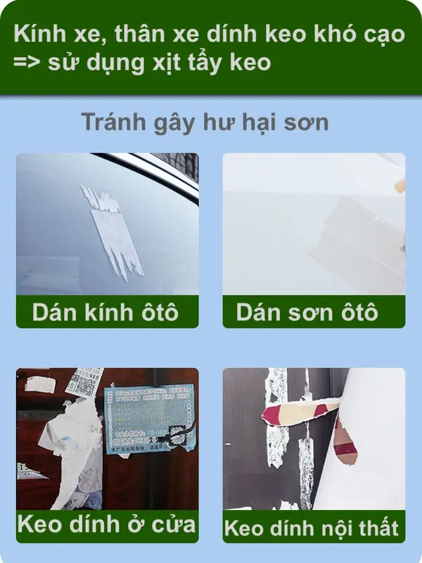Chai xịt tẩy keo, băng dính đa năng tặng kèm cậy nhựa 4
