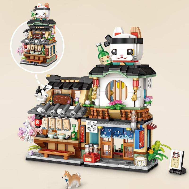 789pcs/set Japanese Restaurant Building Blocks Set, Creative DIY Building Blocks Toy For Kids 3