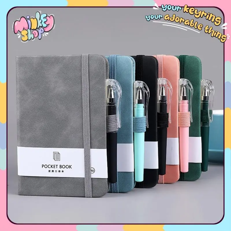 Sổ tay ghi chép mini bằng da A6-A7 200 trang cao cấp notebook tập lên kế hoạch-Minkey