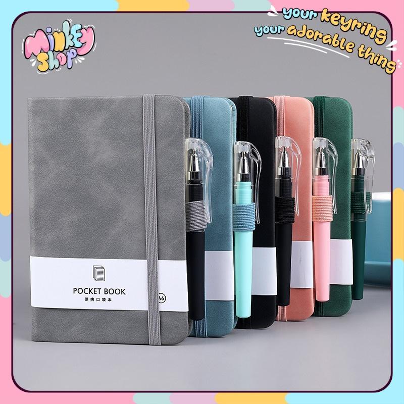 Sổ tay ghi chép mini bằng da A6-A7 200 trang cao cấp notebook tập lên kế hoạch-Minkey