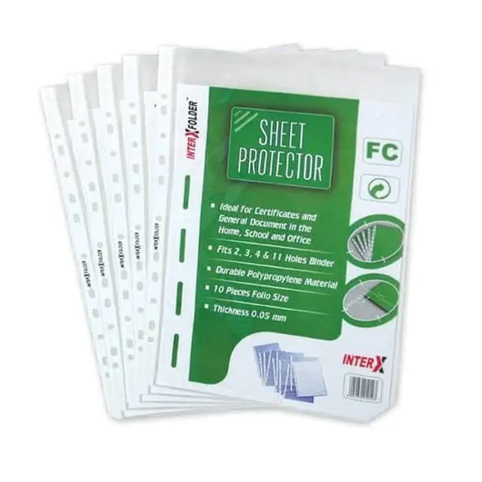 INTER X Folder - Sheet Protector PP Pockets F4 Isi 10 Lembar - Pack 1