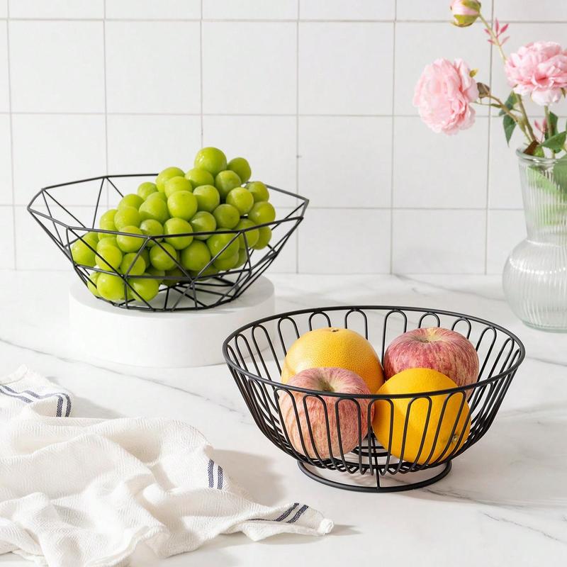 Product Introduction of Hollow Out Design Fruit Basket, 1 Count Modern Fruit Bread Snack Sundries Storage Basket, Creative Fruit Bowl for Home Kitchen Dining Room, Organizer 2