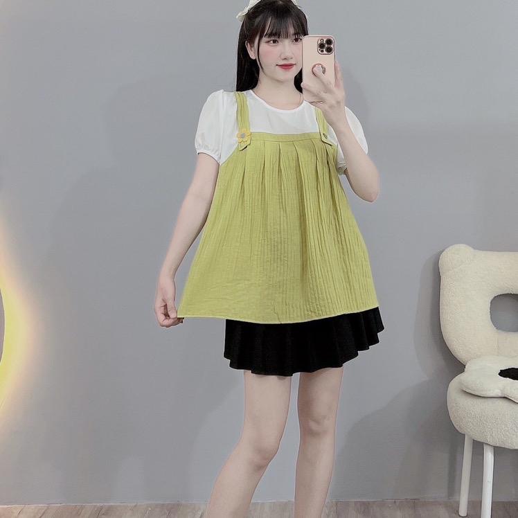 Áo bầu baby doll caro thời trang TM3174