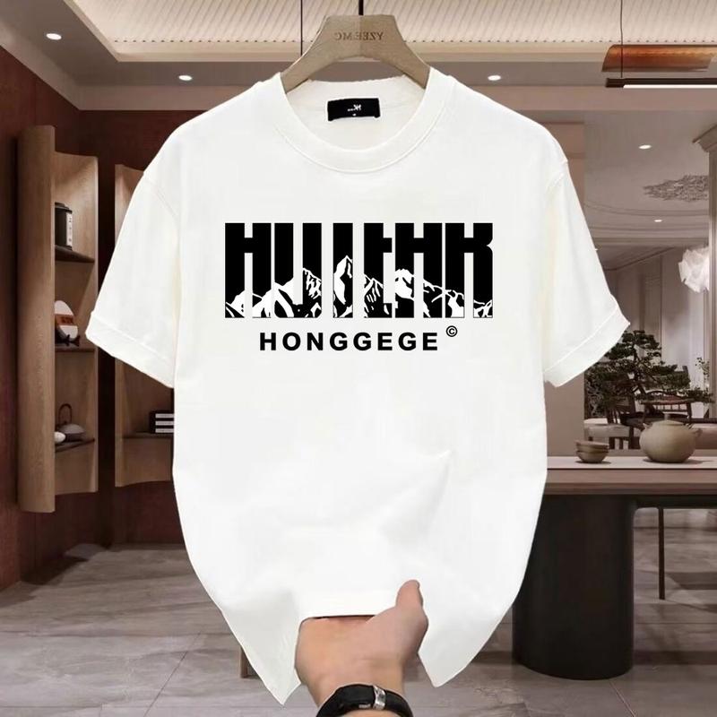 Product Introduction of Áo Thun Ngắn Tay Dáng Rộng Thường Ngày 100% Cotton, In Chữ Và Núi, Dành Cho Nam 6