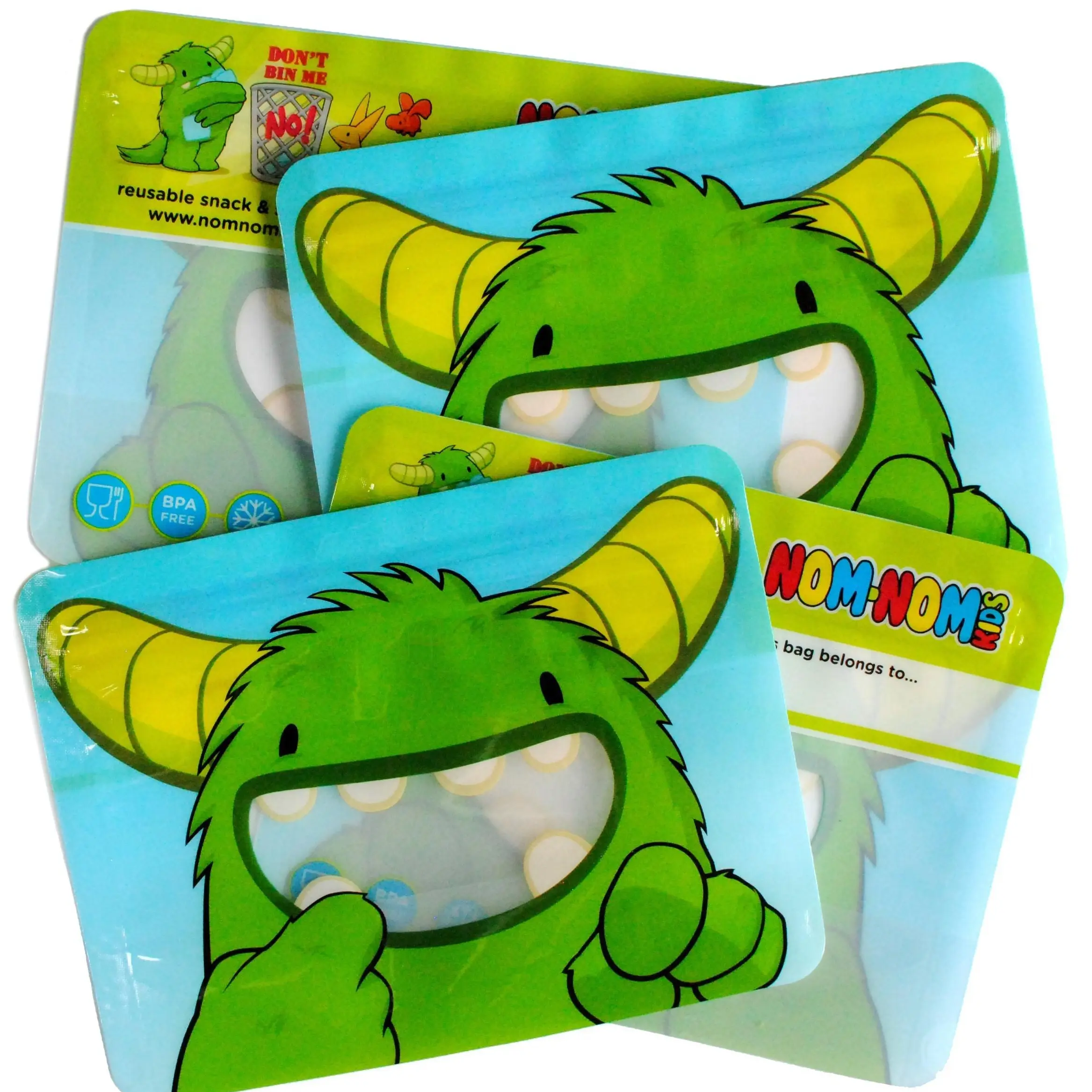 Reusable Monster Sandwich bags x 4