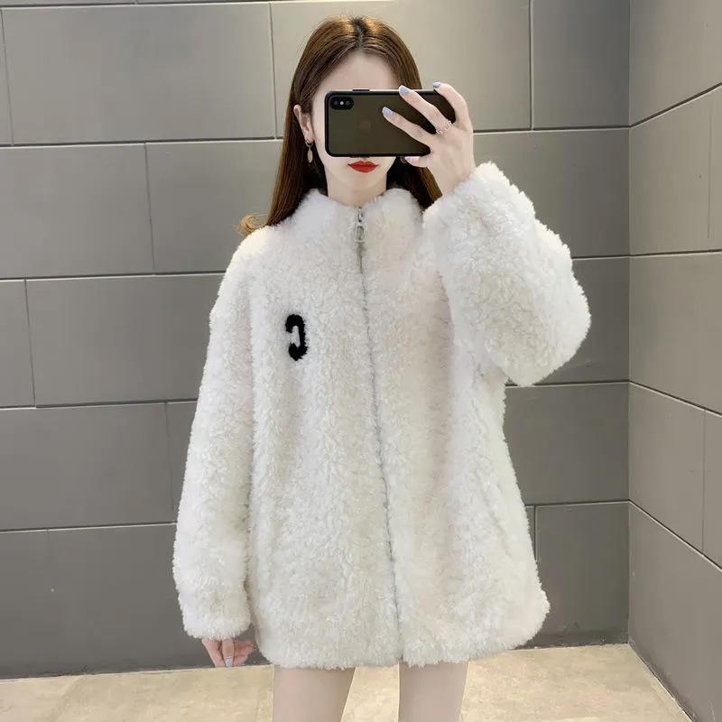 Product Introduction of Áo Khoác Lông Cừu San Hô, Dày, Mùa Đông Của Phụ Nữ, Nhung Hai Mặt, Áo Len Cao Cổ Giữ Nhiệt, Áo Cardigan, Dây Kéo, Ngoại Cỡ, Lông Cừu, Dành Cho Phụ Nữ 17