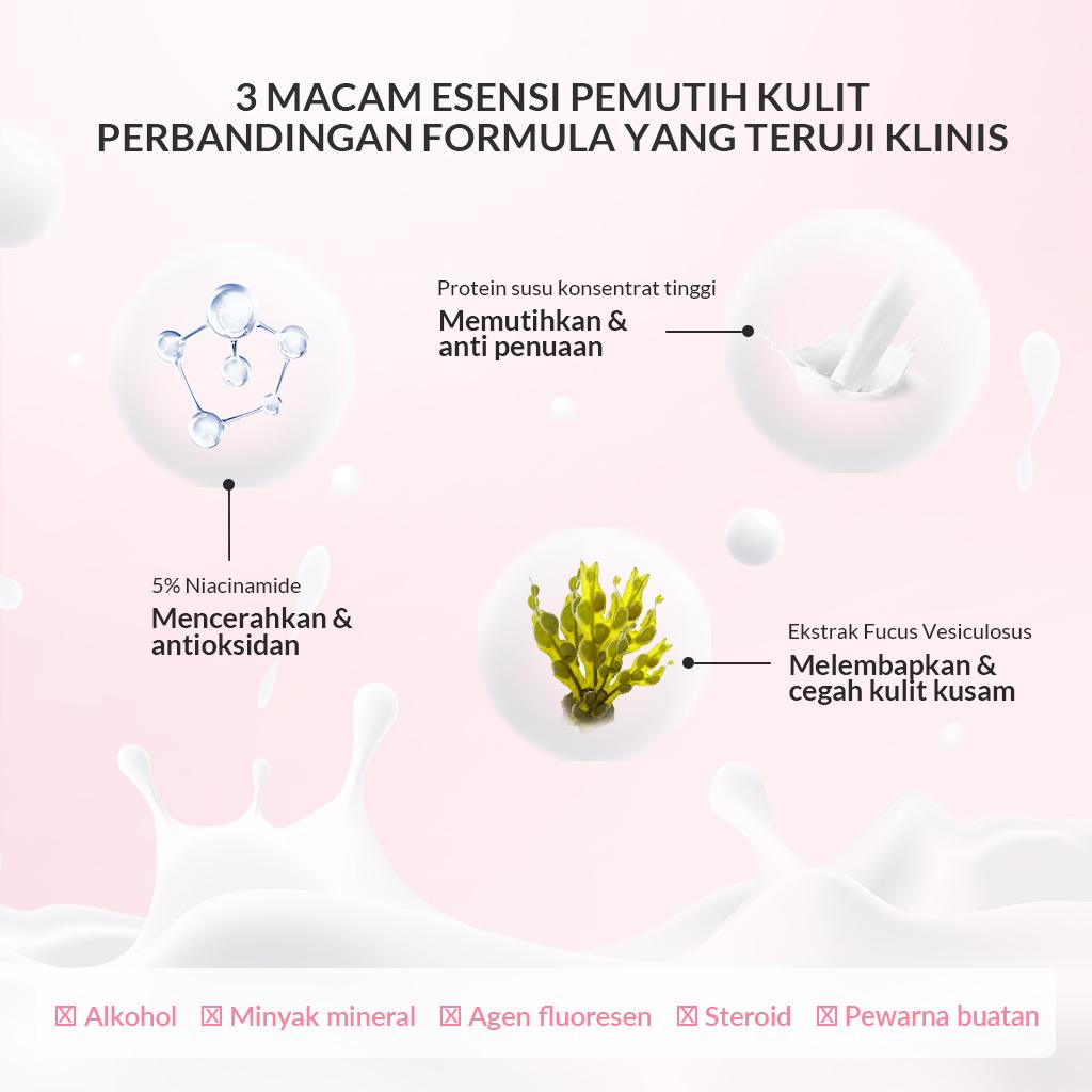 【Milk Brightening Set】BIOAQUA Milk Glowing  Facial   Skinacre Paket / Tea Tree Oligopeptide Acne Barrier Skincare kit Soothing Hydrating Face Wash  Cleanser +Toner +Sunscreen + Night Cream 【BPOM】