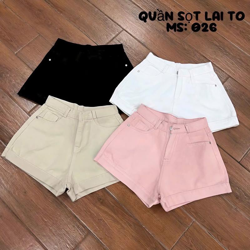 Quần Jeans Đùi Basic, Quần Short Nữ Có 4 Màu, Form Chữ A Cạp Cao Dễ Phối Đồ Chất không Co Giãn Women Pants M026