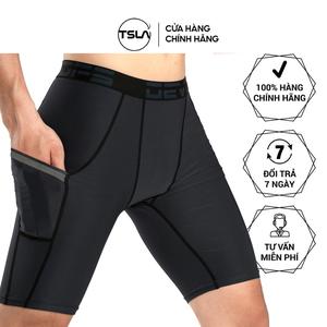 Quần legging thể thao nam ngắn Devops CÓ TÚI form ôm lưng thun cao bó cơ combat tập gym đá bóng yoga DEL1002 Chống thấm nước Thoáng khí Thoải mái Đàn ông Sport