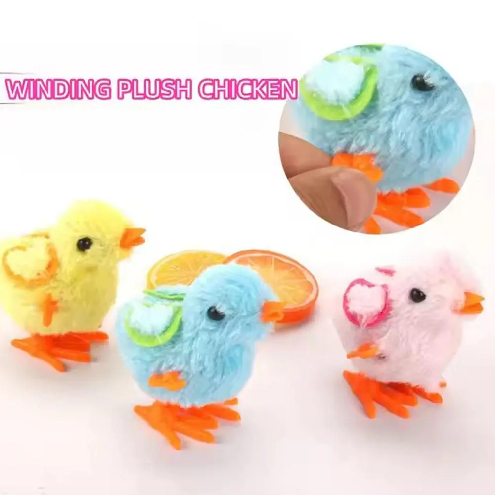 Mombaby Wind Up Walking Toys Cute Plush Chicken For Baby Small Bird Toy Clockwork Chick Plush