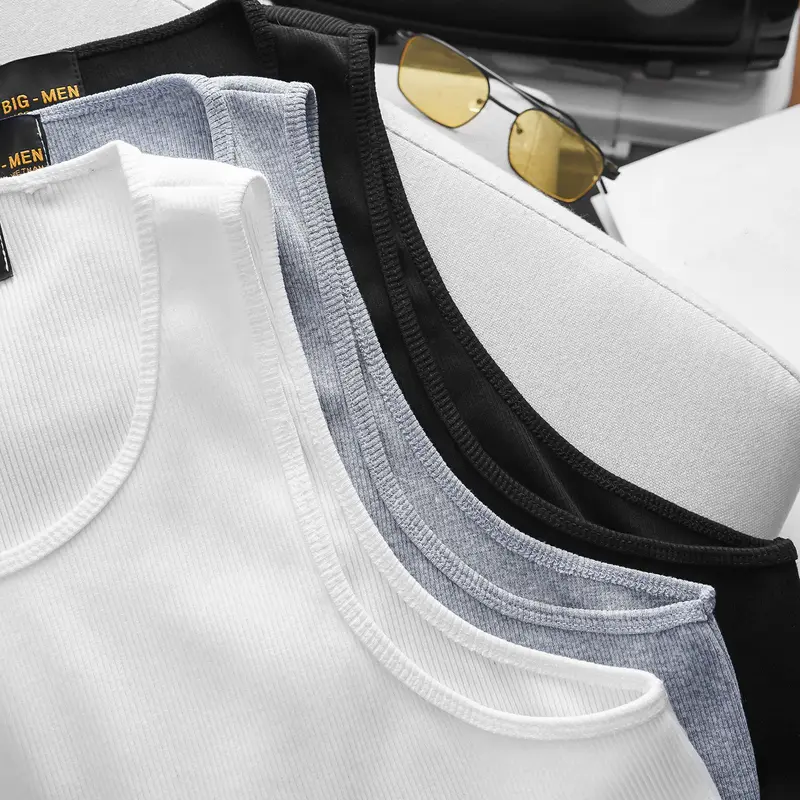 Bigsize - Bigsizemen Áo thun ba lỗ, áo tanktop vải gân cotton siêu co giãn 5