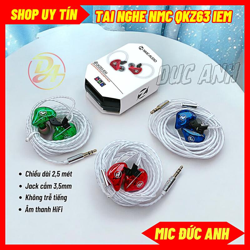 Tai Nghe Nhét Tai QKZ 63 IEM Kiểm Âm Chất Thực HiFi, Dây Dài 2,5 Mét Bass Căng, Vòng Tai Đẳng Cấp Nghe Nhạc Earphone