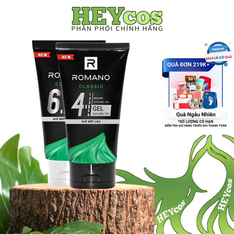 Gel Vuốt Tóc Romano Classic 150g - Giữ Nếp Tóc Hoàn Hảo, Dưỡng Tóc Mềm Mượt, Hương Thơm Nam Tính