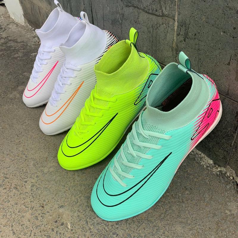 [ khâu đế + tặng vớ ] Giày bóng đá nam cổ cao dệt kim superfly 16  đế cao su