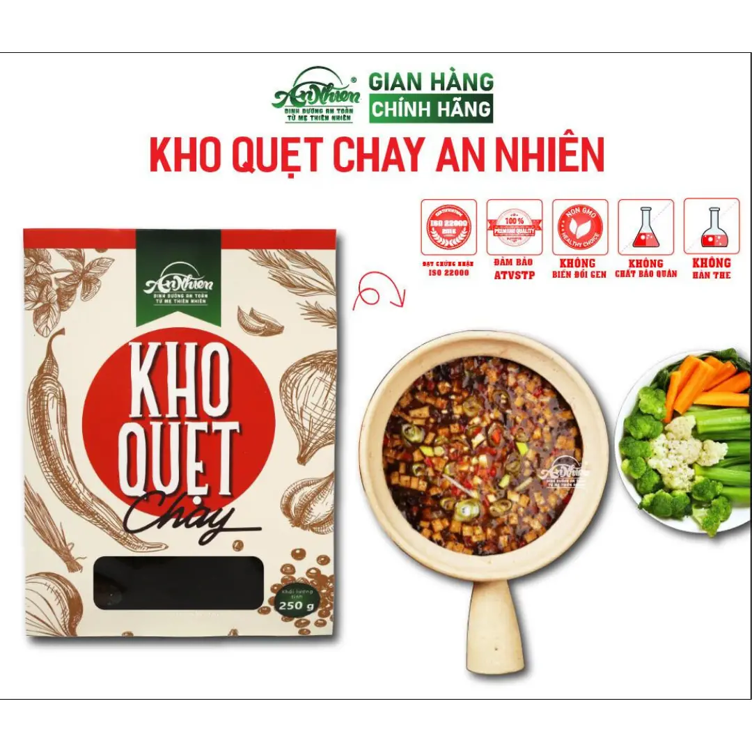 Kho Quẹt Chay Thuần Chay Healthy - An Nhiên Dinh Dưỡng An Toàn Từ Mẹ Thiên Nhiên - Khối Lượng Tịnh 250g