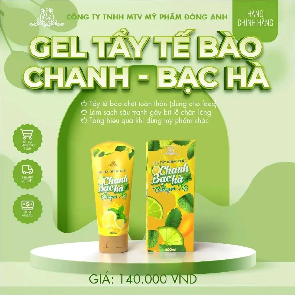 TẨY TẾ BÀO CHẾT CHANH BẠC HÀ COLLAGEN X3