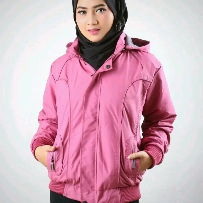 Jaket Anti Air Anti Dingin Jaket Fashion Taslan Premium Waterproof Polos Jaket Unisex wanita cewe 3
