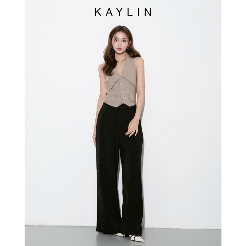  Áo Nữ Kiểu Gile KAYLIN VALIA Halter Vest phối nút chất vải tằm tuyết phong cách sang trọng thanh lịch  - A12T5 Women Vest 