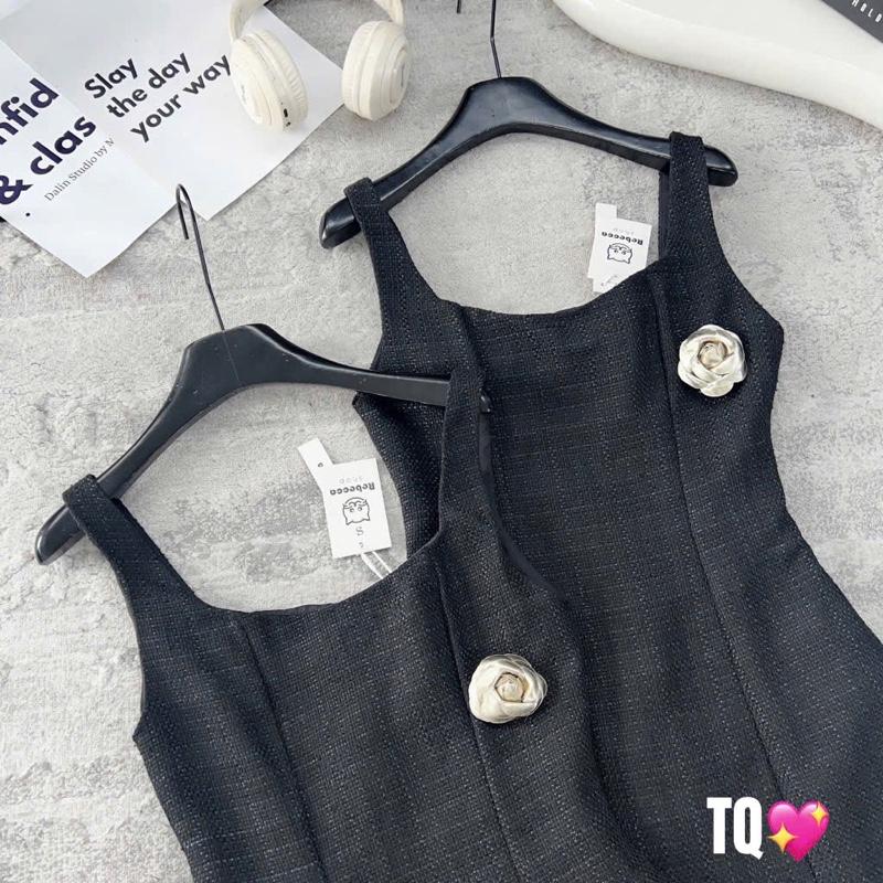 Đầm dạ tweed tiểu thư hoa trà size S,M( ảnh thật) 5