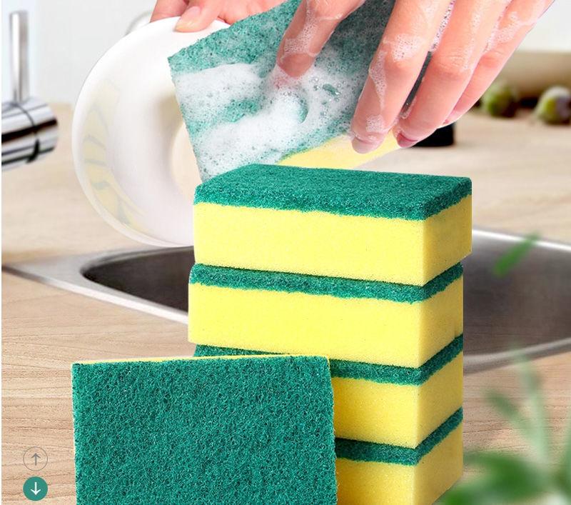Product Introduction of Large thick dishwashing sponge cleaning block dishwashing cloth kitchen rag scouring pad dishwashing artifact non-stick oil 0