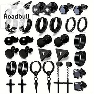 ROADBULL パンクスタイルのクロスとデザインのメンズイヤリング エレガントなアクセサリー ファッショナブルでトレンドあり プレゼントに メン アク