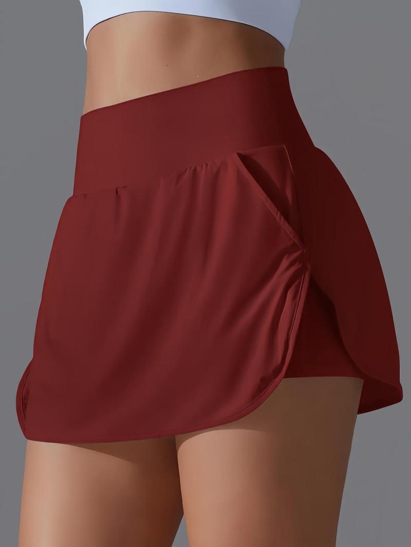 Product Introduction of Women's Solid Color Pocket Sports Skort, High Stretch Quick-drying Skort for Golf, Ladies Sportswear for Indoor Outdoor Wear, Gym Wear 8