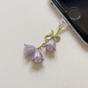 Enchufe contra polvo para puerto de carga de teléfono con diseño de flor, enchufe anti-polvo para iPhone/Tipo C, partes para celular