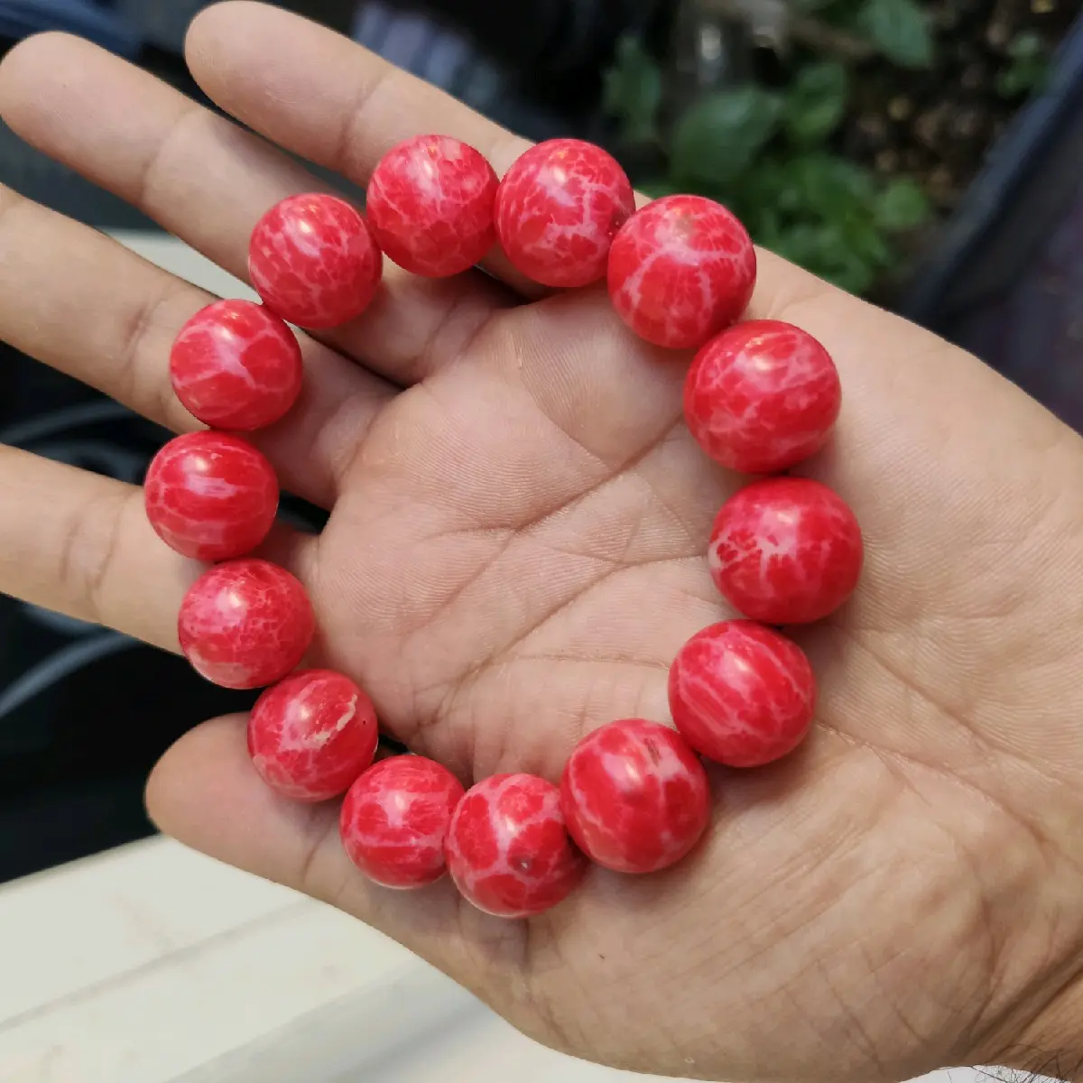 gelang red coral jumbo ukuran 17mm Perempuan